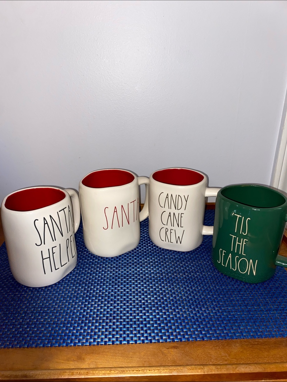 Lot of 4 Rae Dunn Christmas mugs